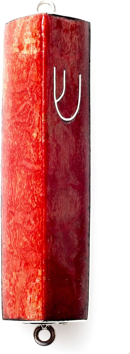 GIFTS PLAZA Judaica Mezuzah Case Triangle 3 Inch Red Coral