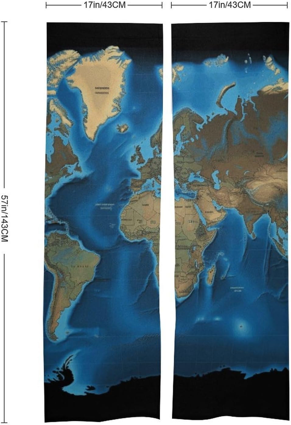 DWVSFJM World Map Door Curtain 57x17 Inches