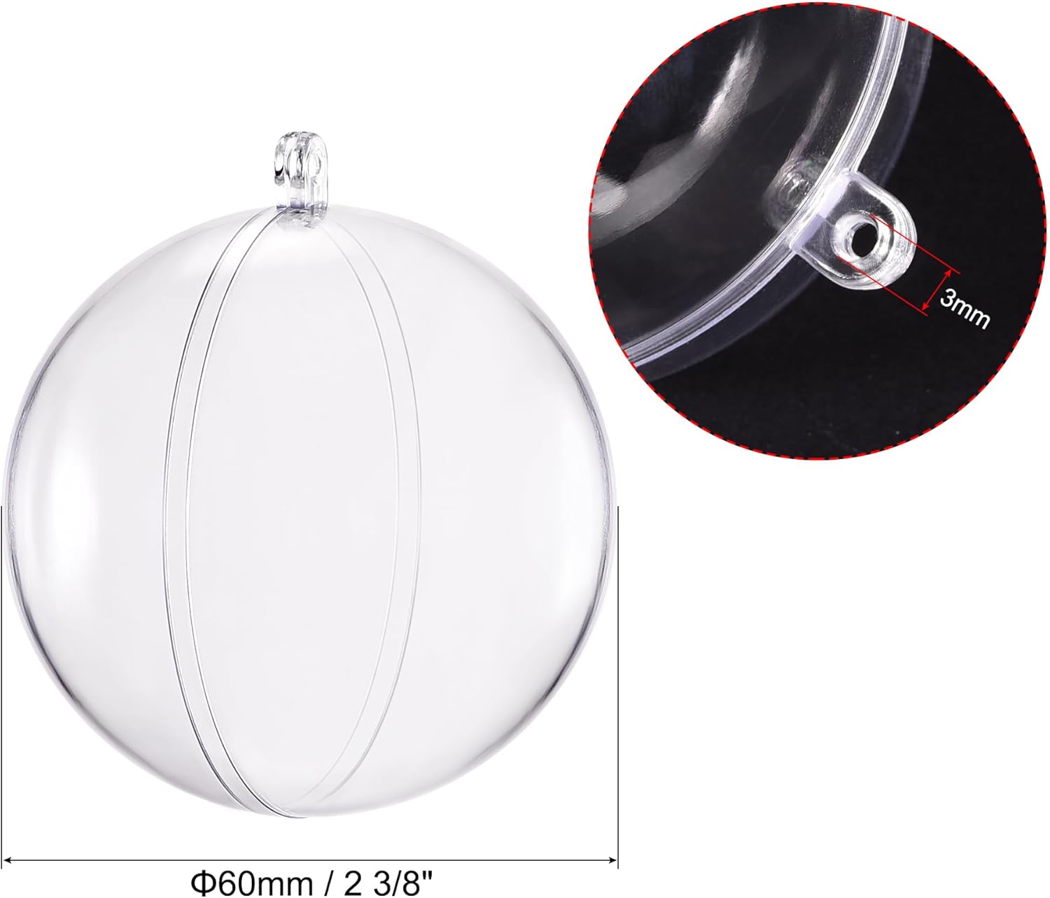 UXCELL 10PCS 2 38 Inch Clear Plastic Ornaments Ball