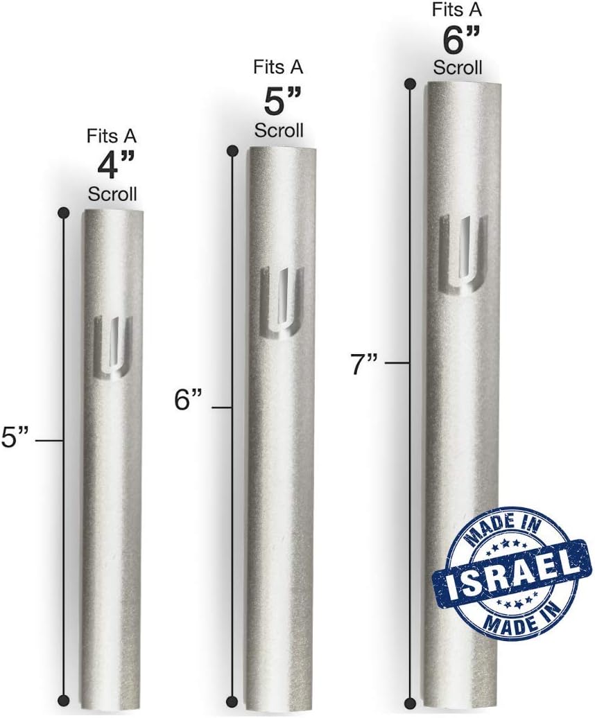 AS Mezuzot Aluminum Waterproof Mezuzah Silver 5inch