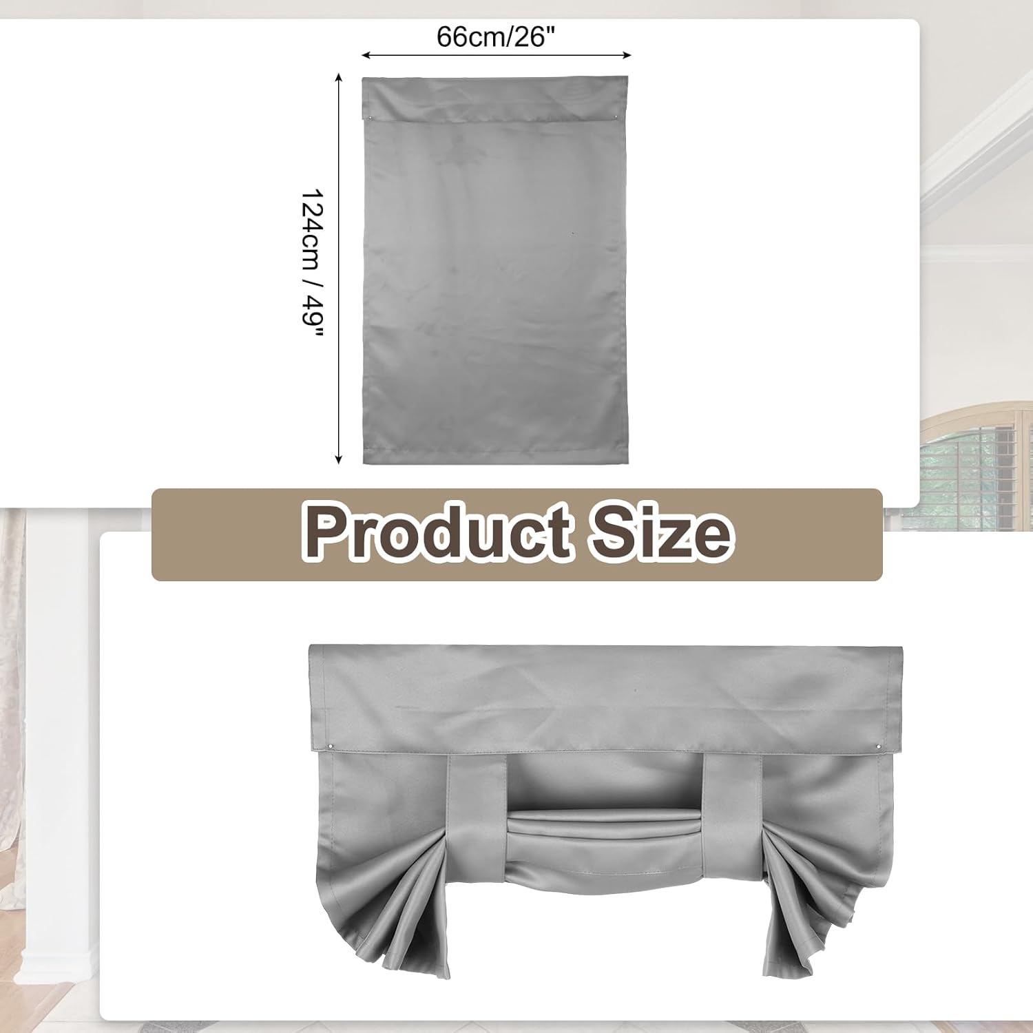 Uxcell Light Gray Side Door Curtain Panel 26x49