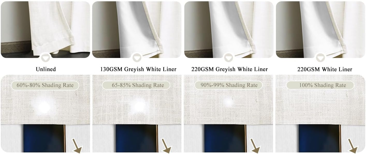 Custom Curtain Natural Linen Blend Drape for Bedroom Living Room