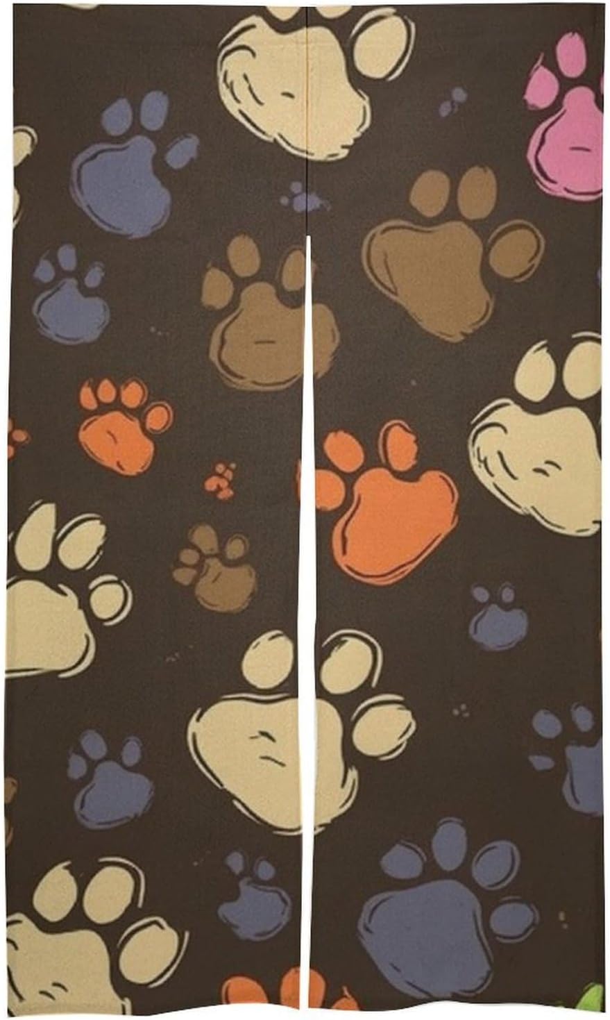 Dog Paws Print Door Curtain Panel 17x57 Inch