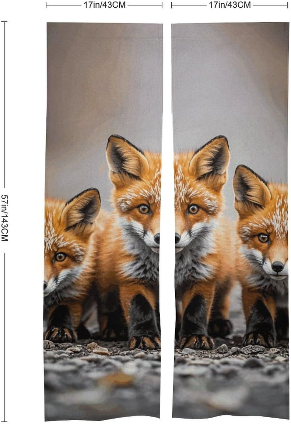 Many Foxes Door Cover Curtain 57x17 Inches