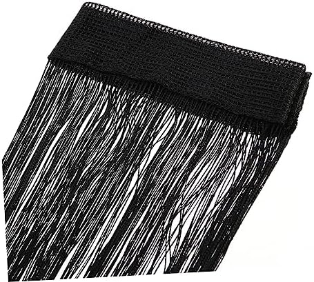 Black Thread Curtain Tassel Valance for Doorway Decor