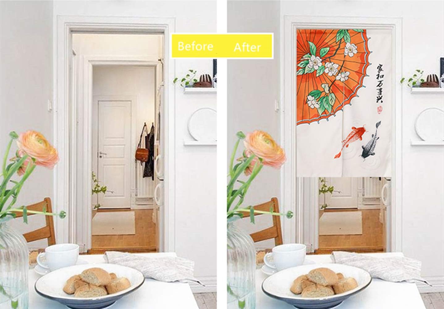 Japanese Noren Door Curtain Cotton Linen Decor