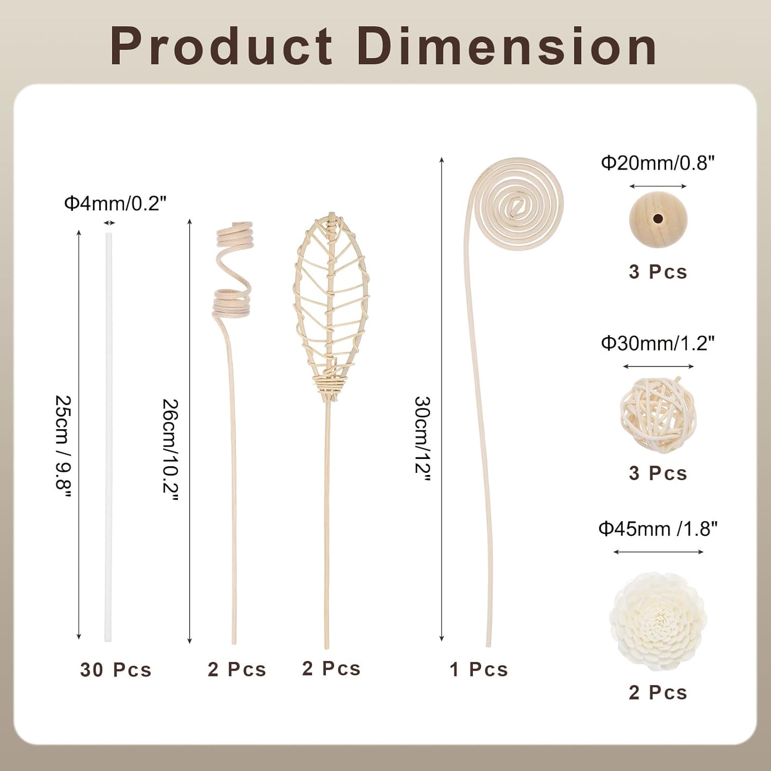 Uxcell 43Pcs Reed Diffuser Sticks Set - White