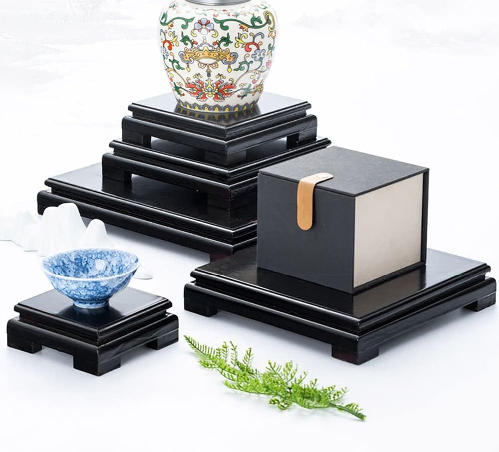 GOLDYWENDY Square Solid Wood Pedestal Stand