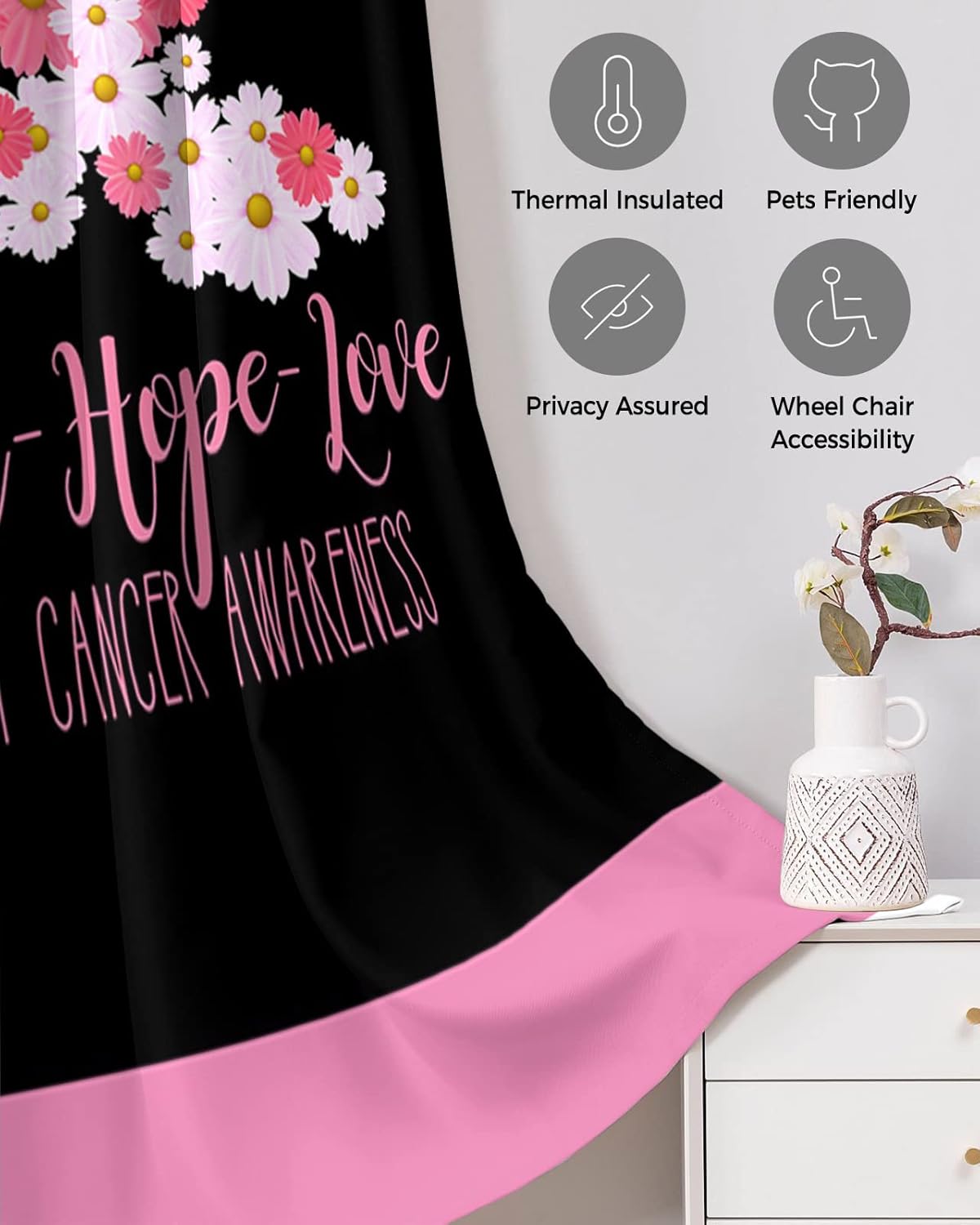 Faith Hope Love Door Curtains - 52x96 Blackout Panels