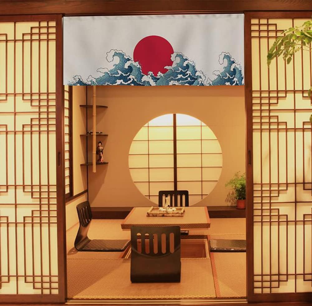 Japanese Style Half Open Doorway Noren Curtain 1