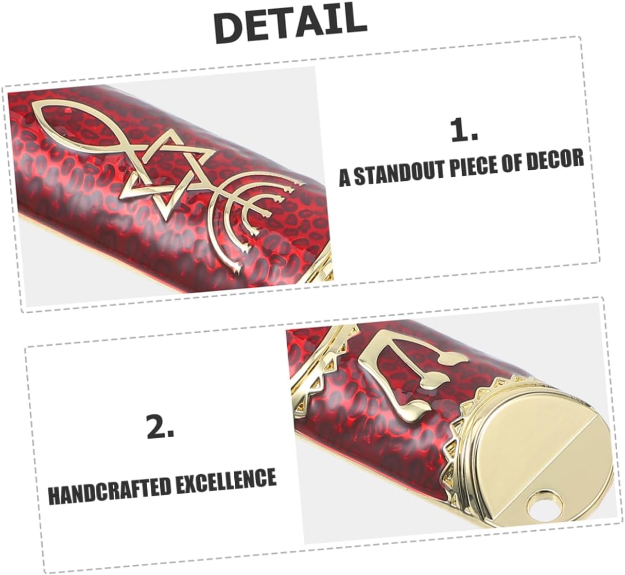 2 Sets Elegant Jewish Mezuzah with Authentic Scroll and Unique Metal Design