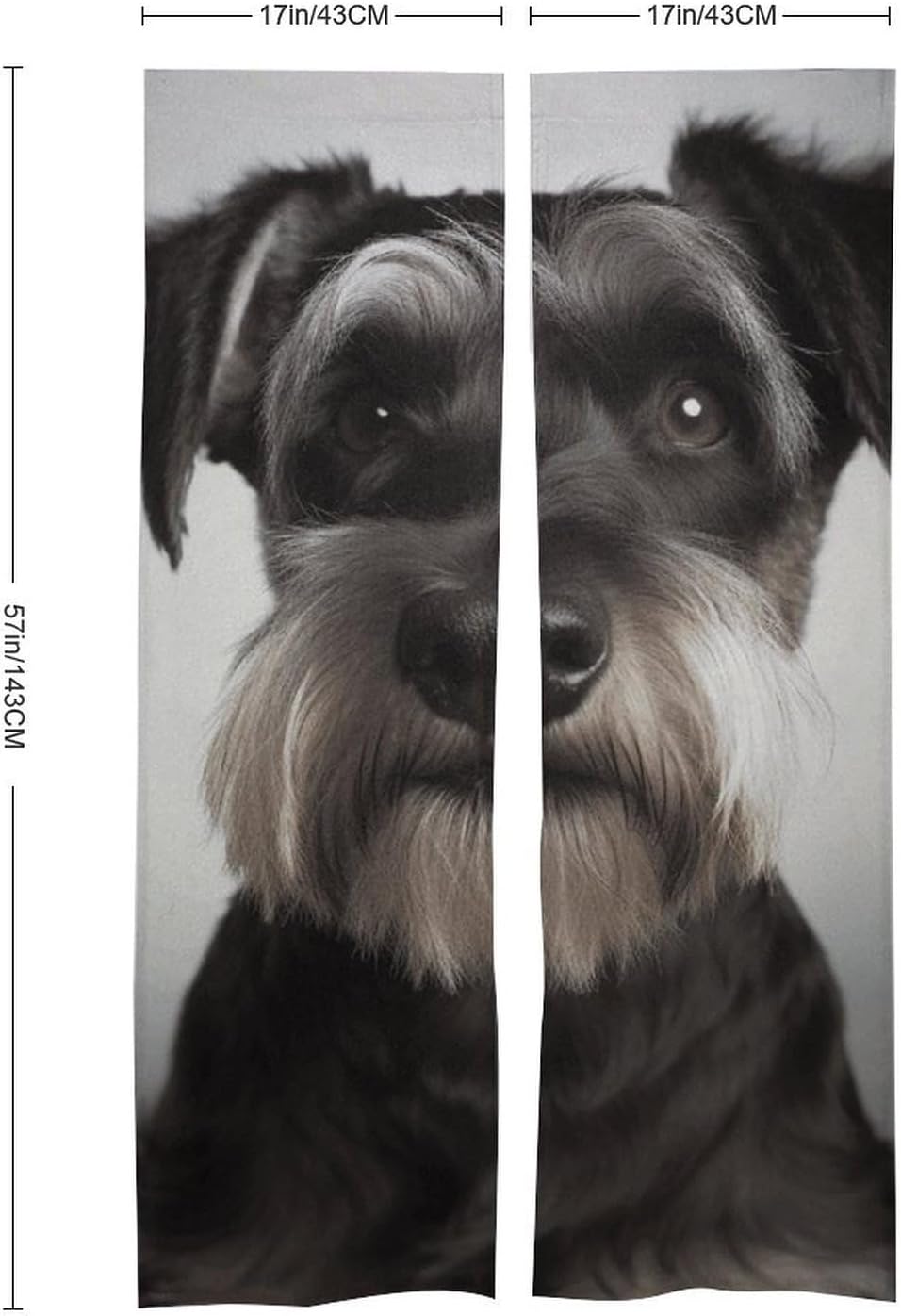 Cute Schnauzer Door Cover Curtain 57x17 Inches