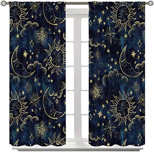 Sun and Moon Curtains Bohemian Style 2 Panels 42x63