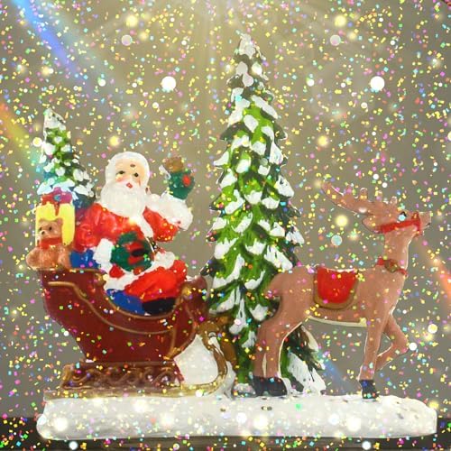 Christmas Snow Globe Lantern with Music and Timer