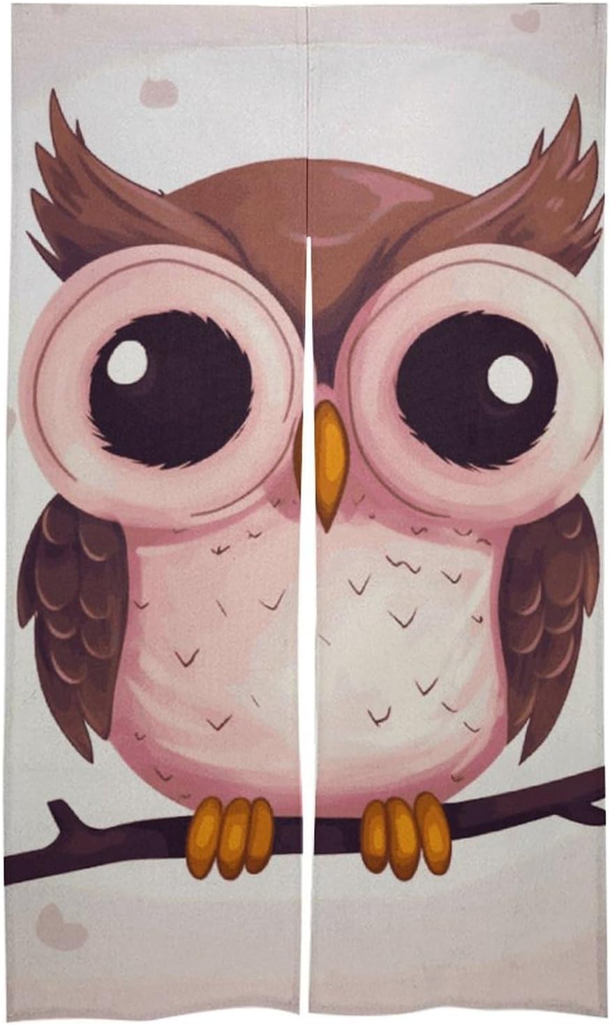 Cute Owl Door Curtain Panel 17x57 Inch Split Door Divider