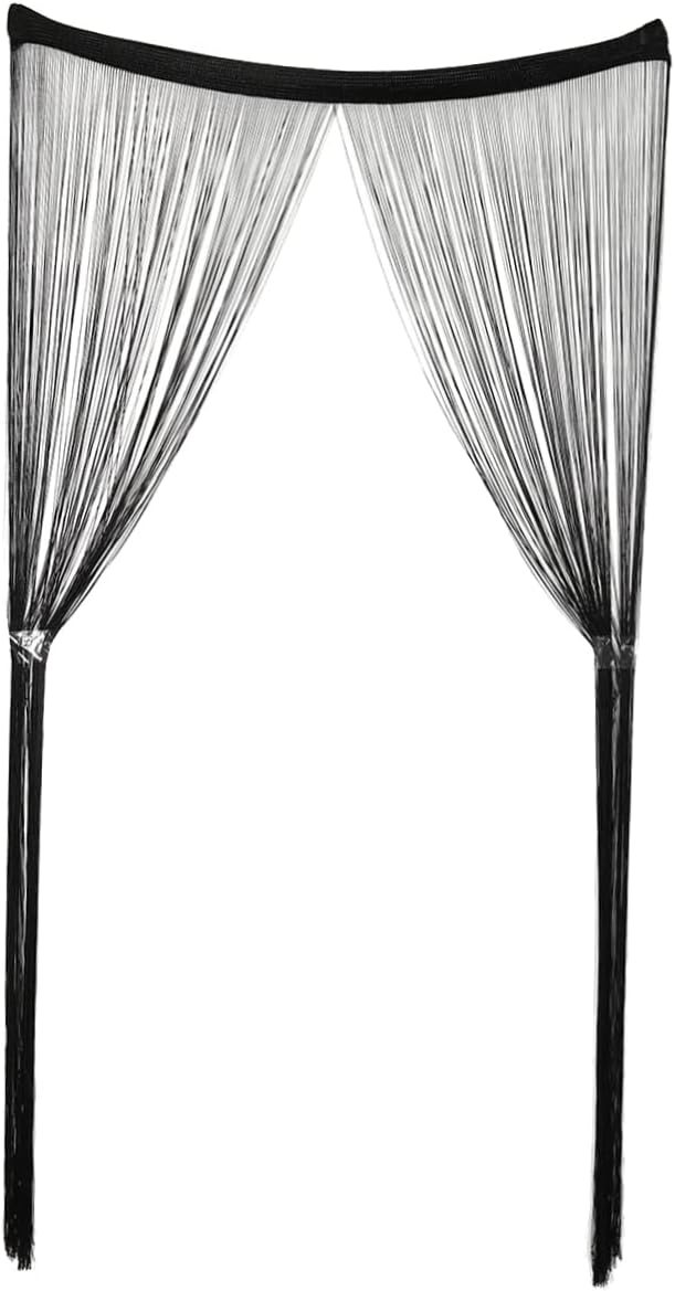 ABOOFAN Rod String Curtain with Tassels Black Doorway Decor