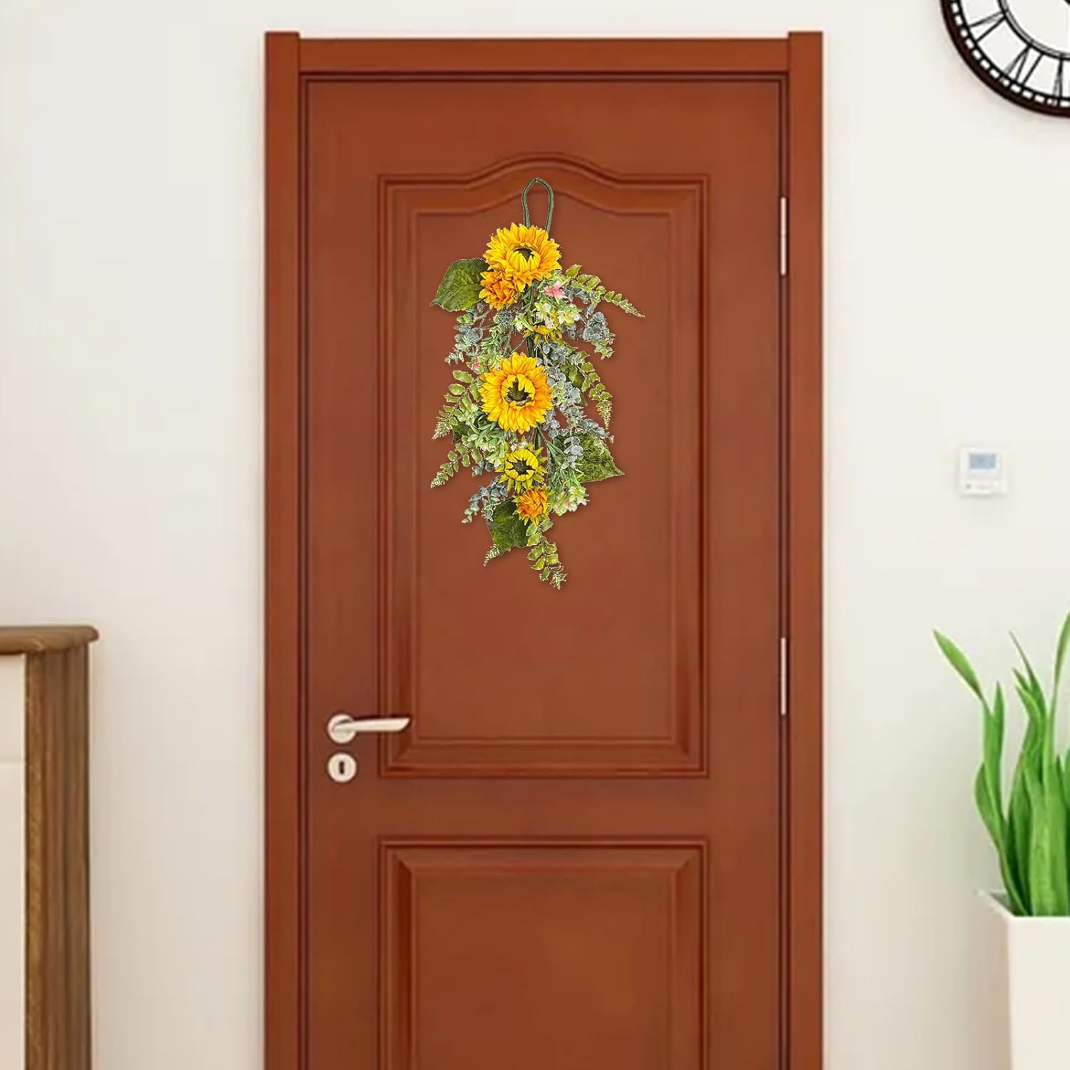 2755 Inch Artificial Yellow Sunflower Wall Hanging Wreath