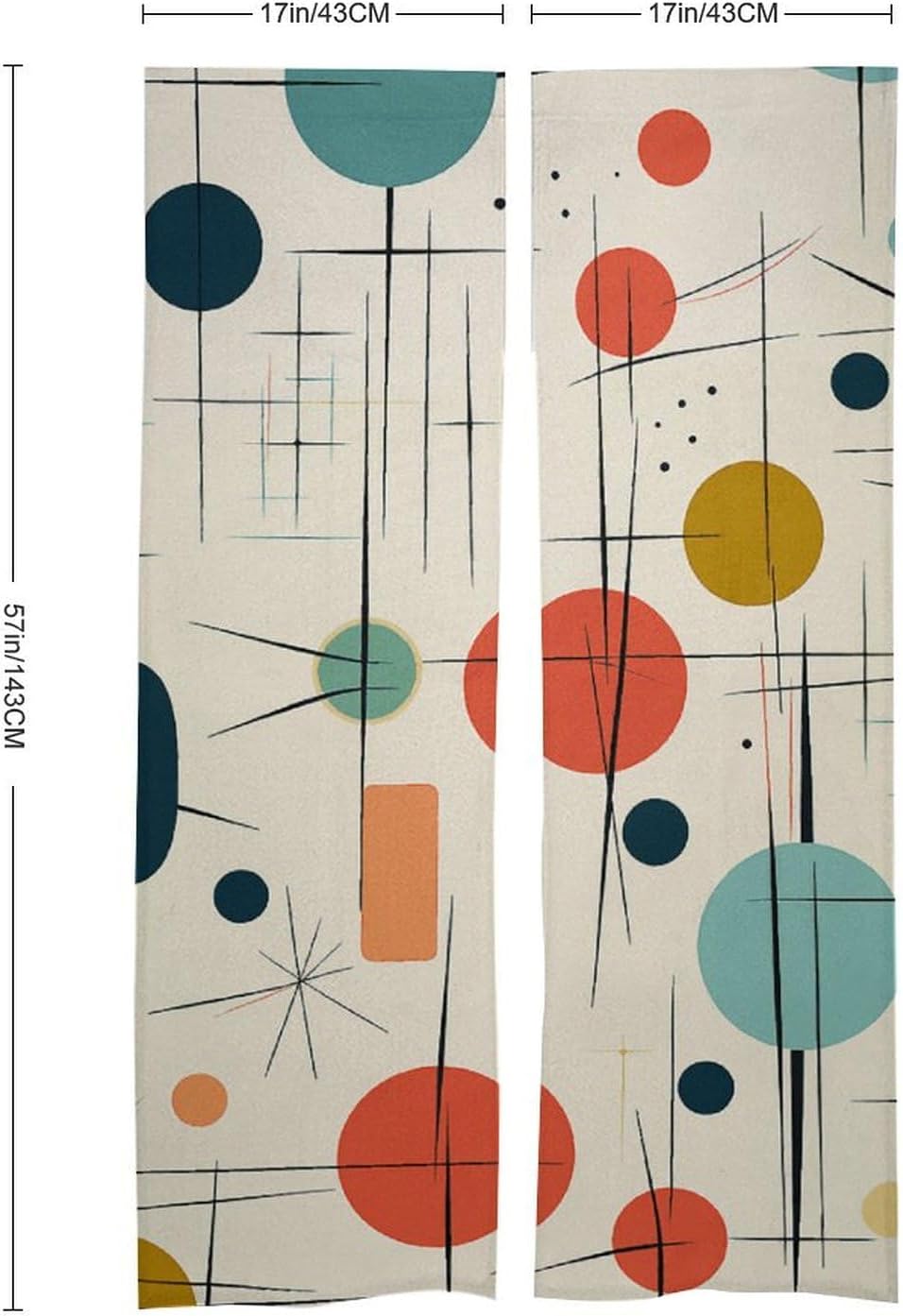 Modern Mid Century Door Curtain Panel 17x57 Inch