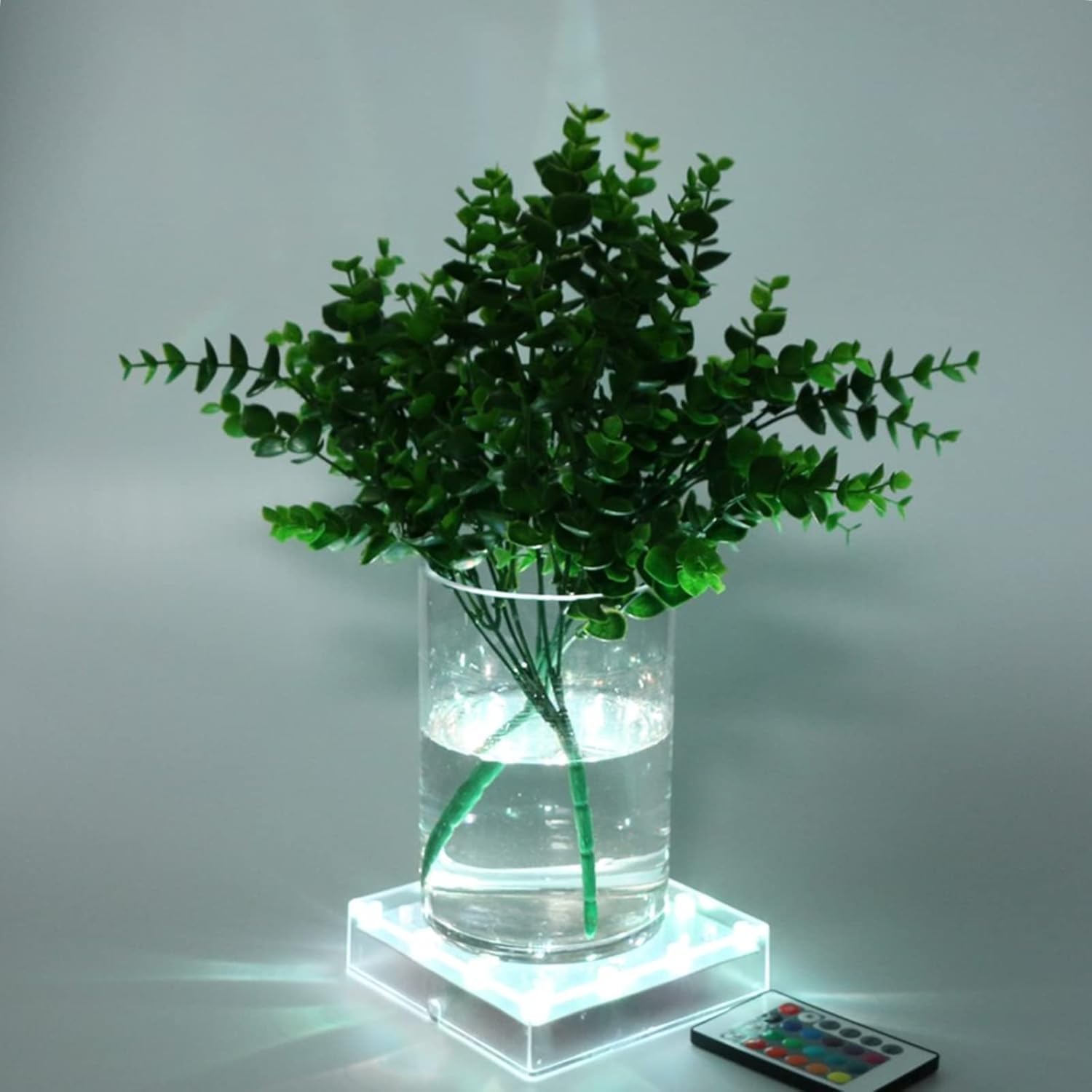 LARDUX Square LED Light Base with Remote 5 Inch