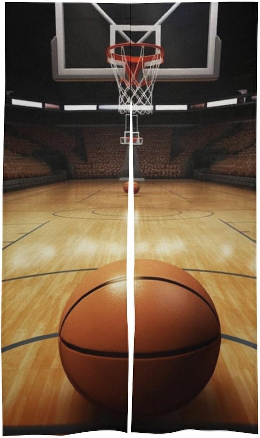 Basketball Split Door Curtain 17x57 Inch Panel Divider