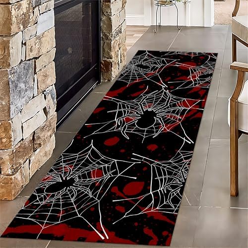 Gothic Spider Web Hallway Runner Rug 13x7ft