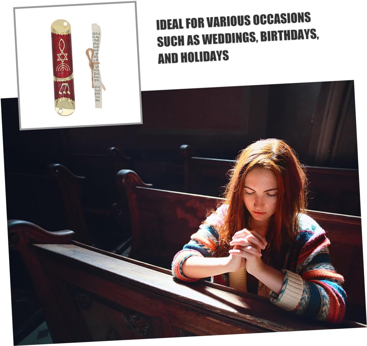 2 Sets Elegant Jewish Mezuzah with Authentic Scroll and Unique Metal Design