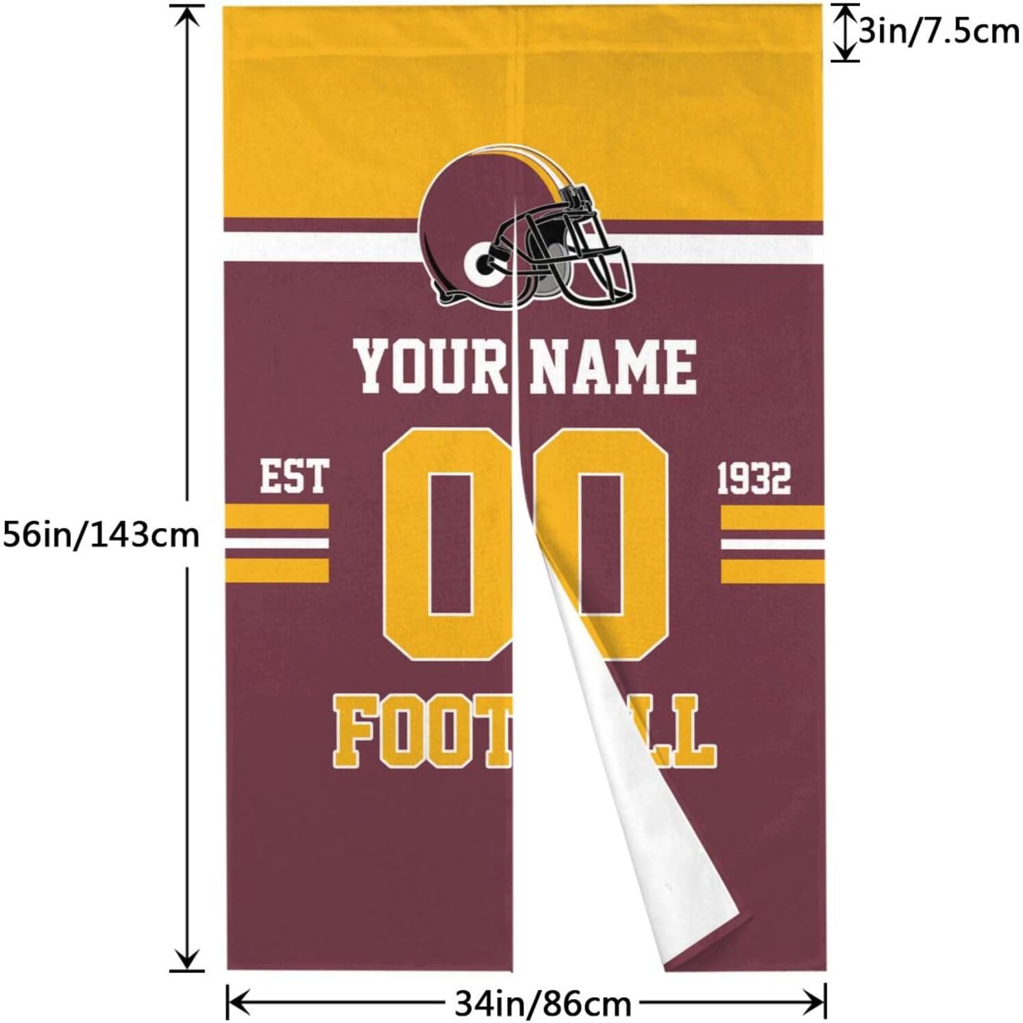 Custom Door Curtain with Name and Number