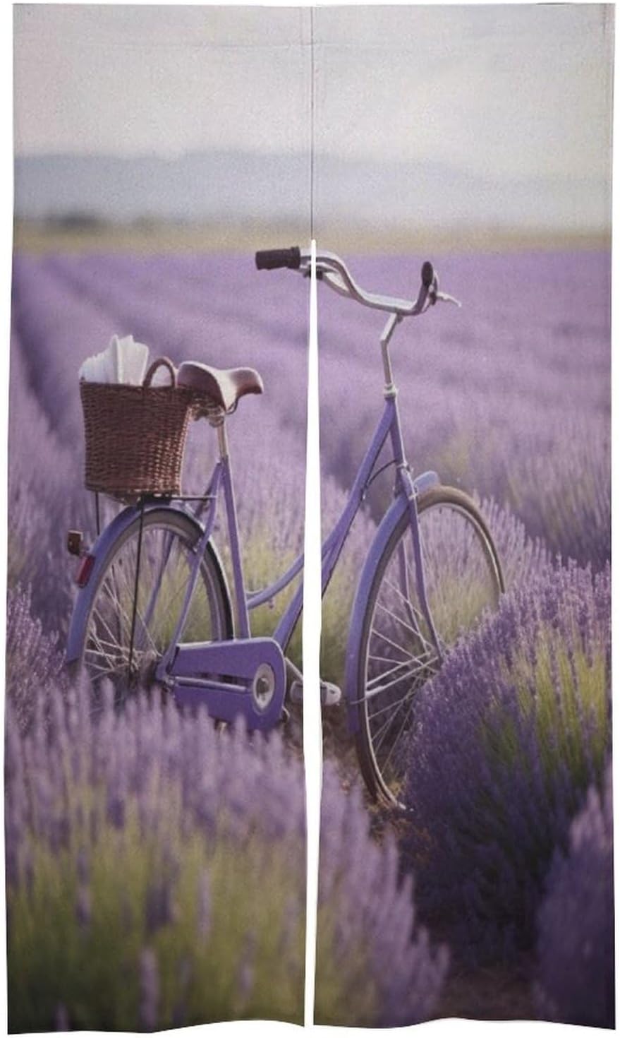 Lavender Field Bike Door Curtain Panel 17x57 Inch