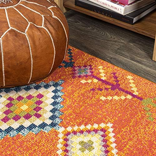 Tribal Love Geometric Indoor Runner Rug - 2x8 Orange Multi