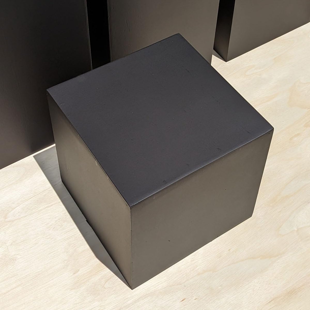 14 Inch Matte Black Display Cube Pedestal Stand