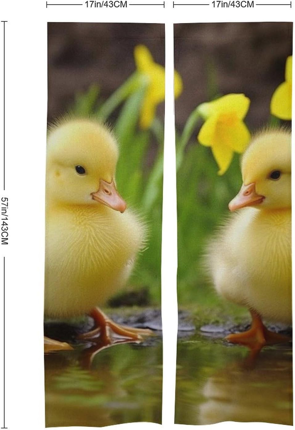 Cute Baby Ducks Door Curtain Panel 17x57 Inch