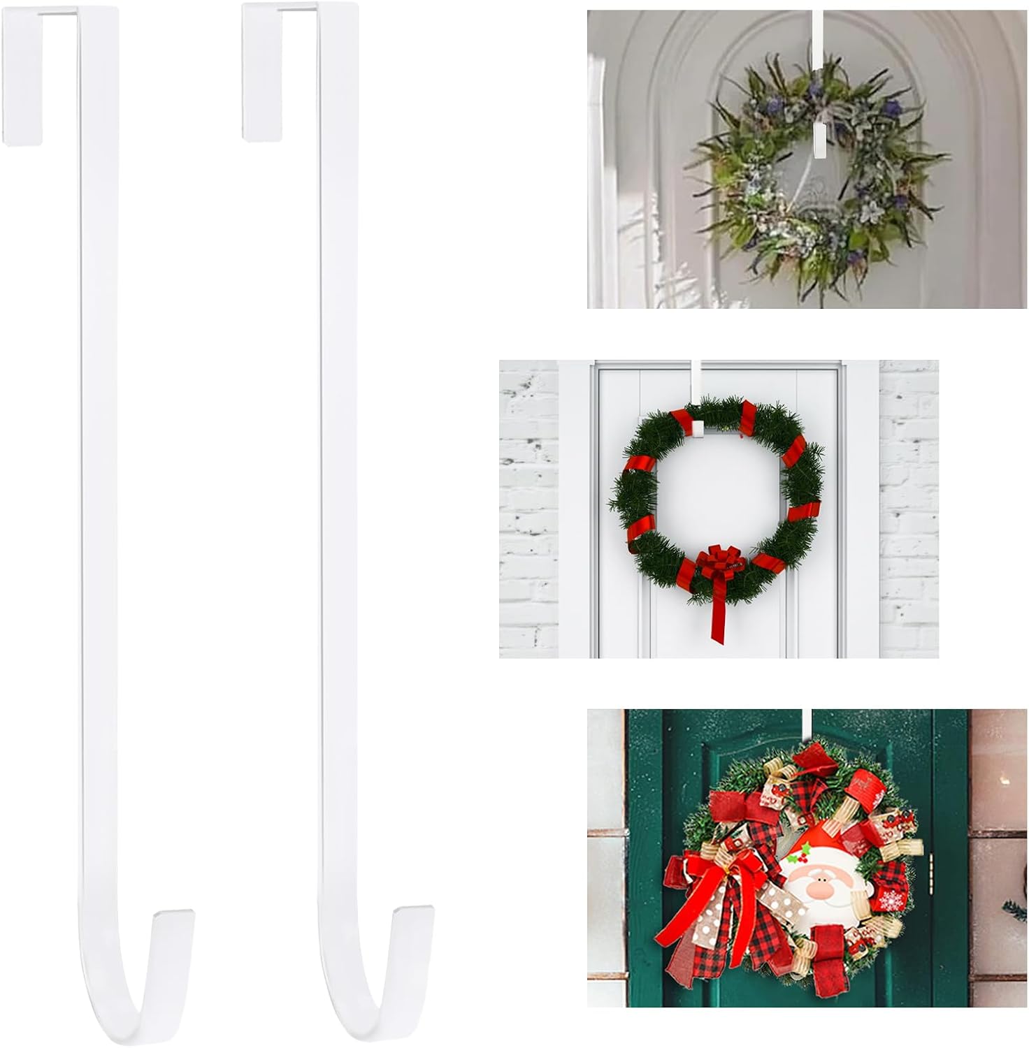 PECULA 2 Pack 14 Inch Wreath Hangers for Front Door