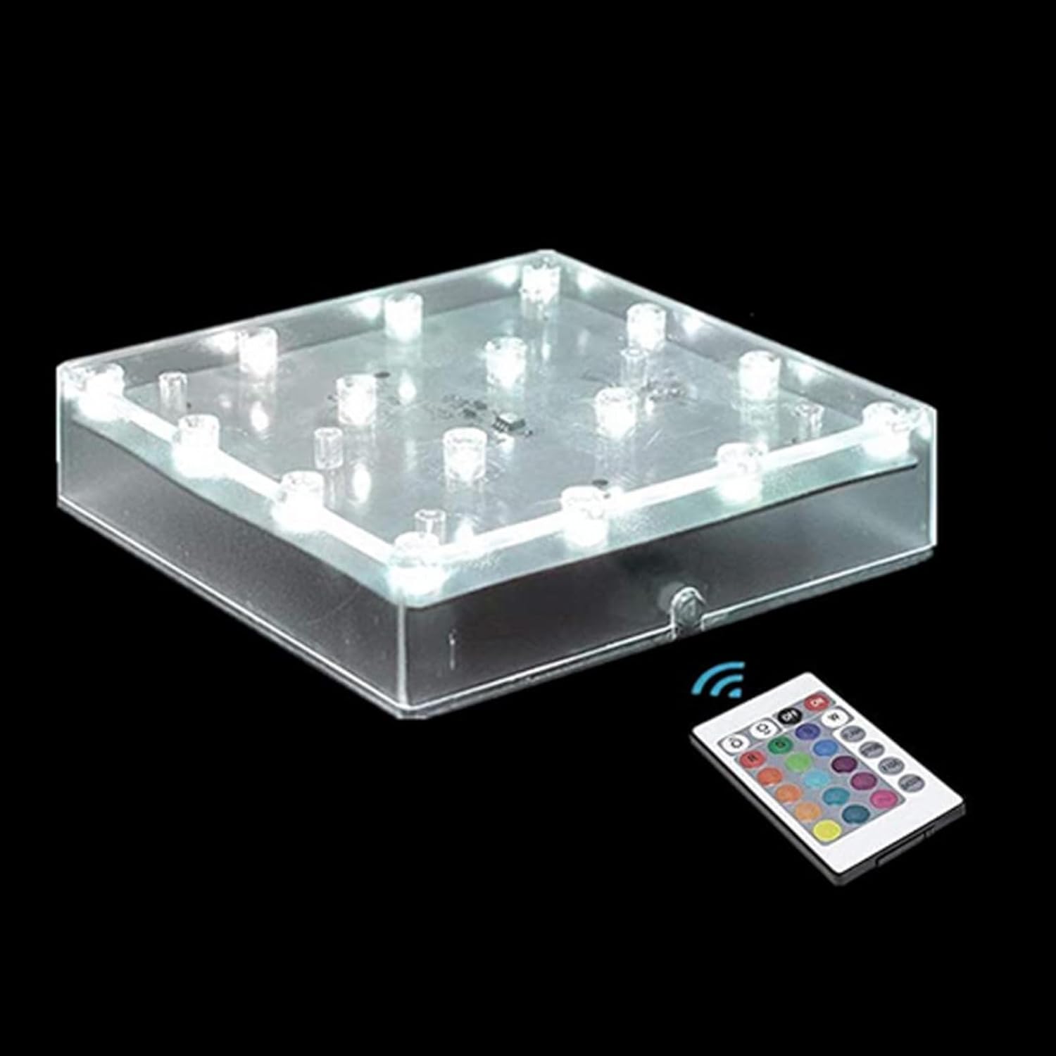 LARDUX Square LED Light Base with Remote 5 Inch