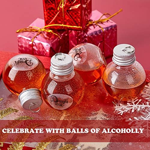 Patelai Christmas Booze Balls 12 Pieces Clear Hanging Ornaments