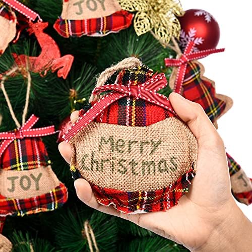 Jetec 20 Piece Rustic Burlap Christmas Ornaments Set
