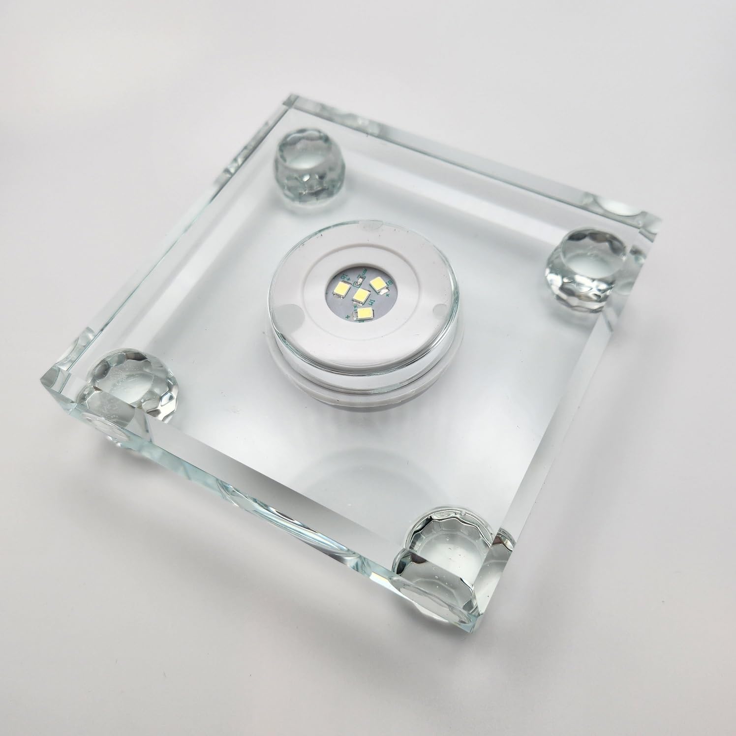 Rechargeable 4x4 Crystal LED Light Base for Art Display