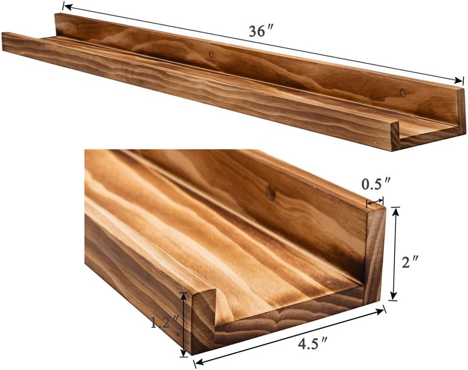 AZSKY Rustic Floating Shelves Set of 2 for Wall Display