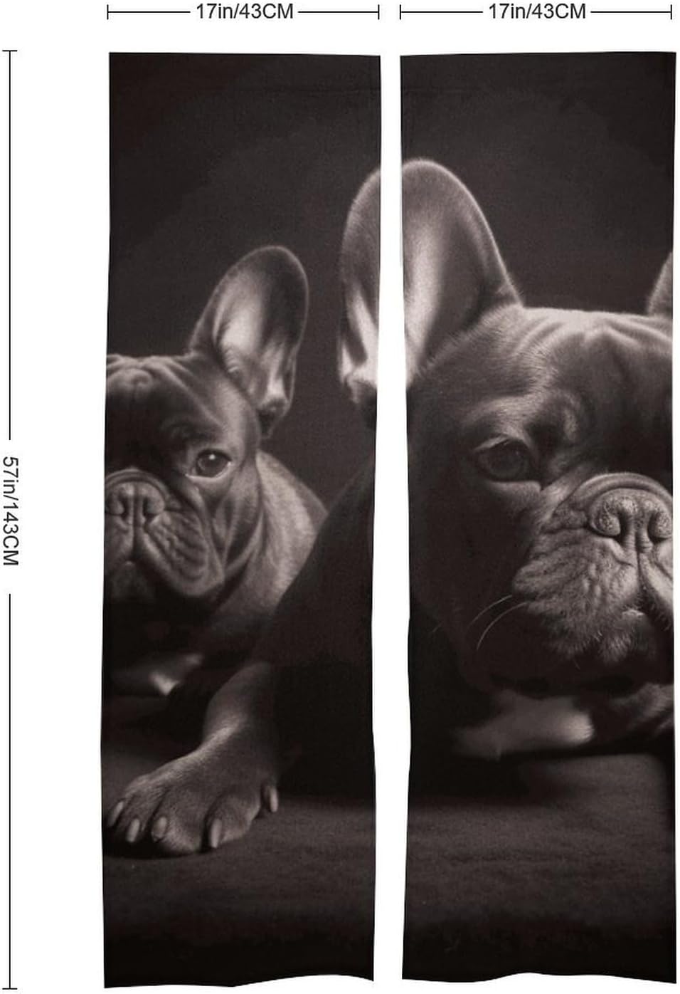 French Bulldog Door Curtain 57 x 17 Inches