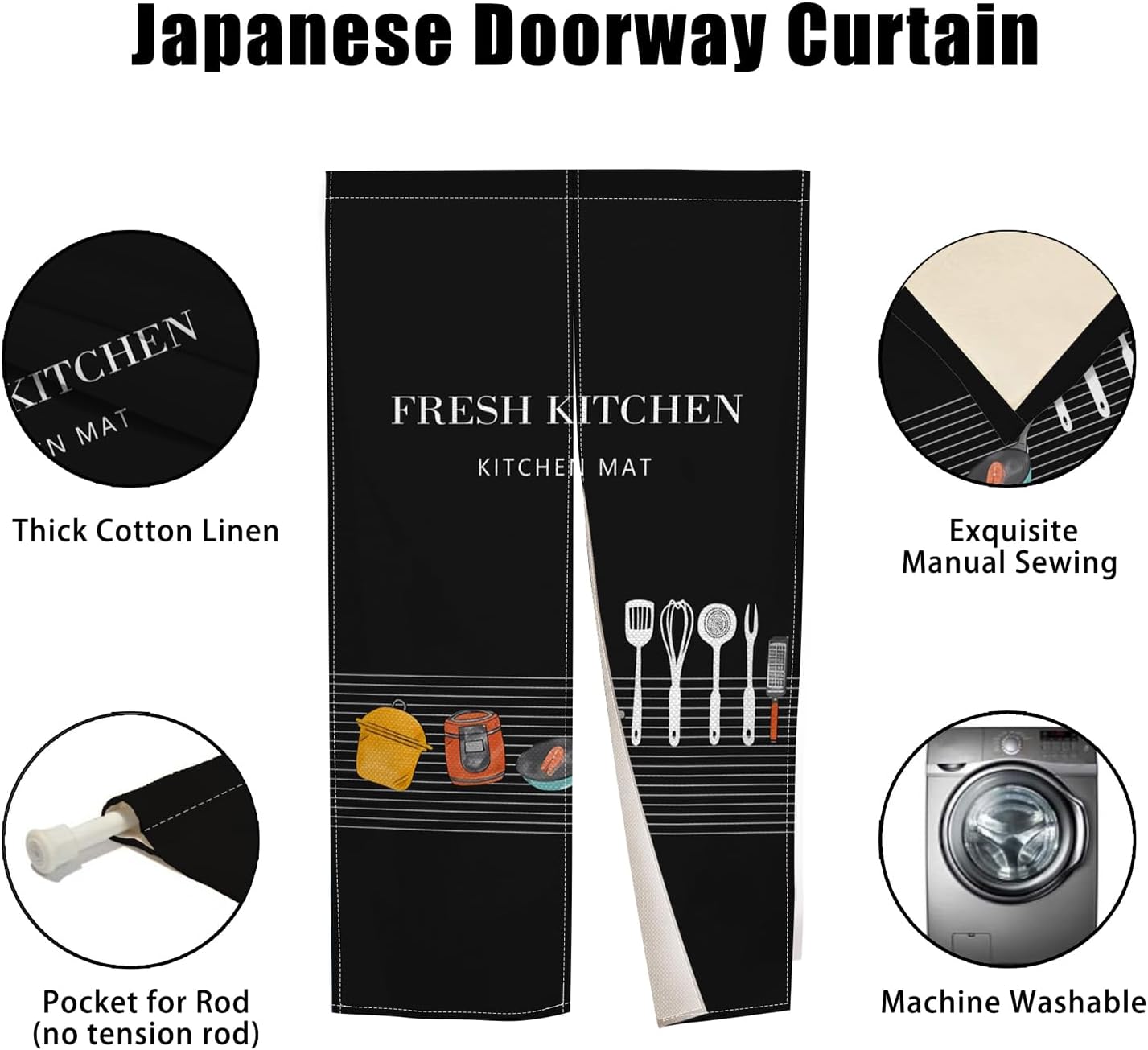 Japanese Door Curtain Noren Kitchen Decor Tapestries 335x709