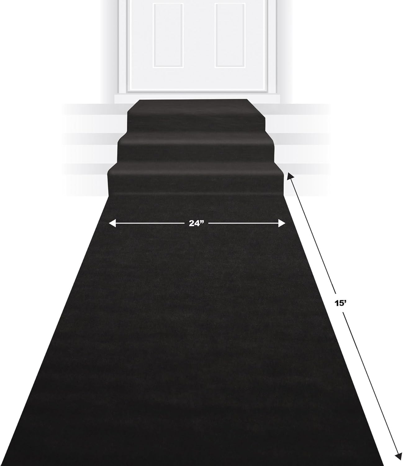 Beistle 2-Piece Black Carpet Runner for Parties
