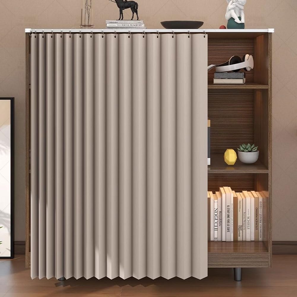 Temporary Door Curtain with Track Rail Blackout Design