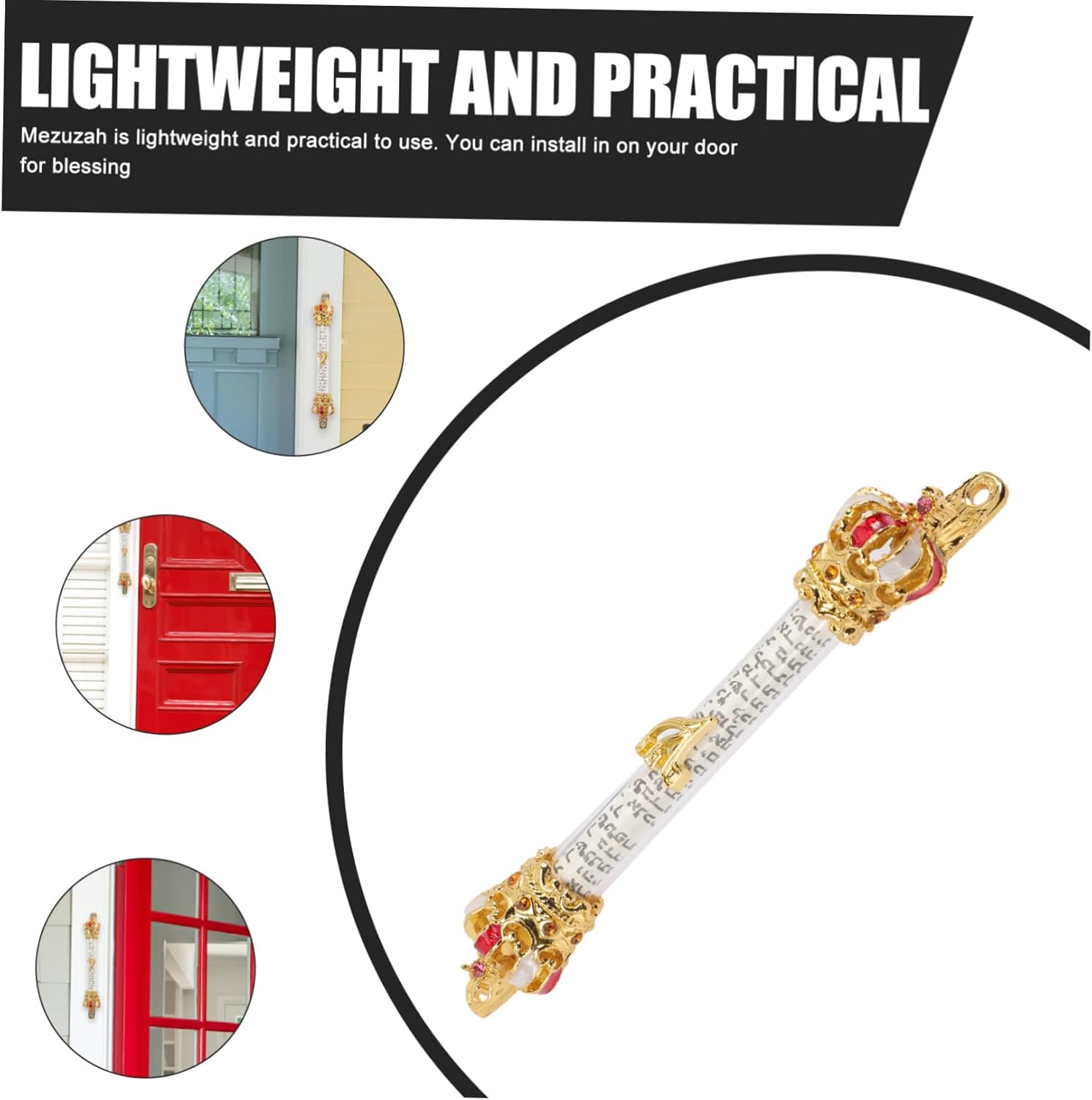 Healifty Metal Mezuzah Ornament for Home Door Decoration