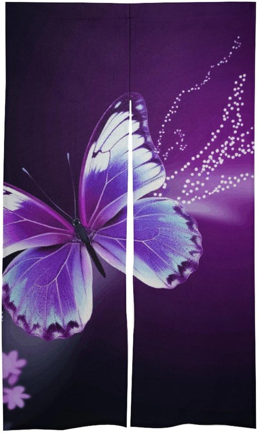 Lovely Purple Butterfly Door Curtain 57x17 Inches