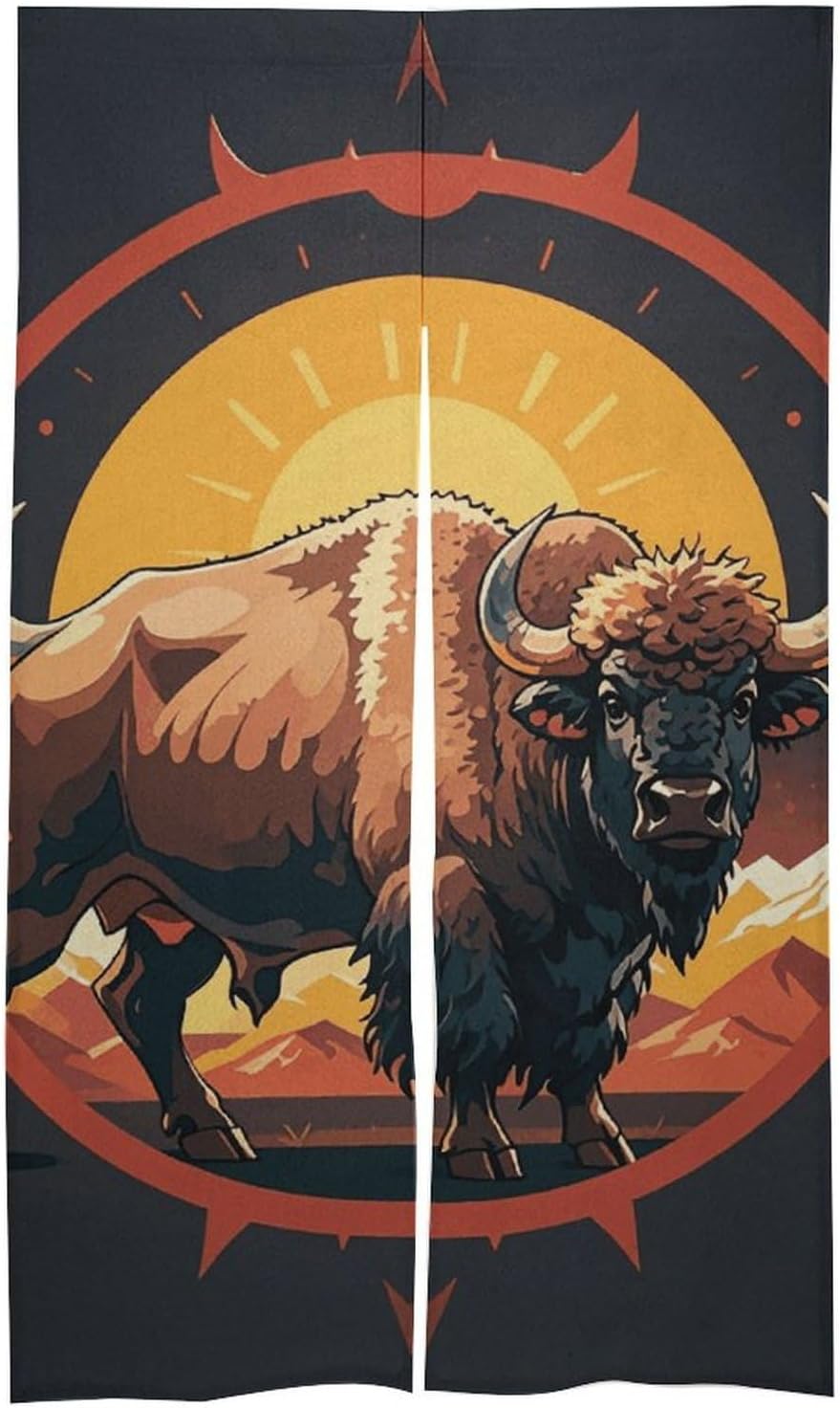 Wild American Bison Door Cover Curtain 57x17 Inches