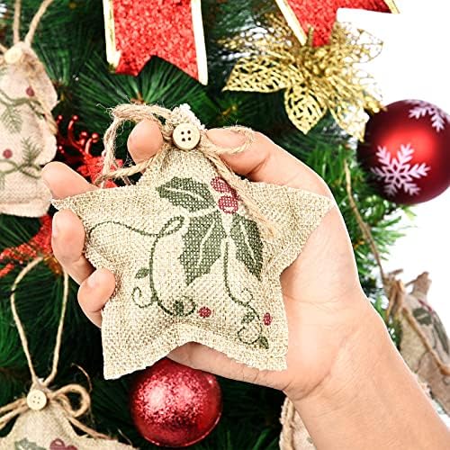 Jetec 16 Piece Rustic Christmas Burlap Decorations