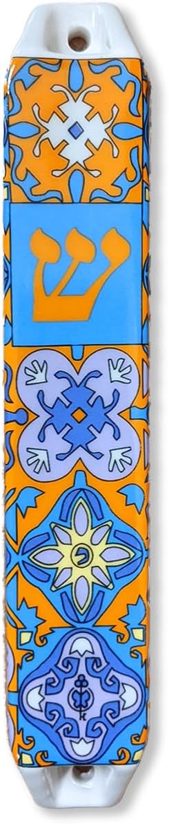 Yellow Ceramic Mezuzah Decor