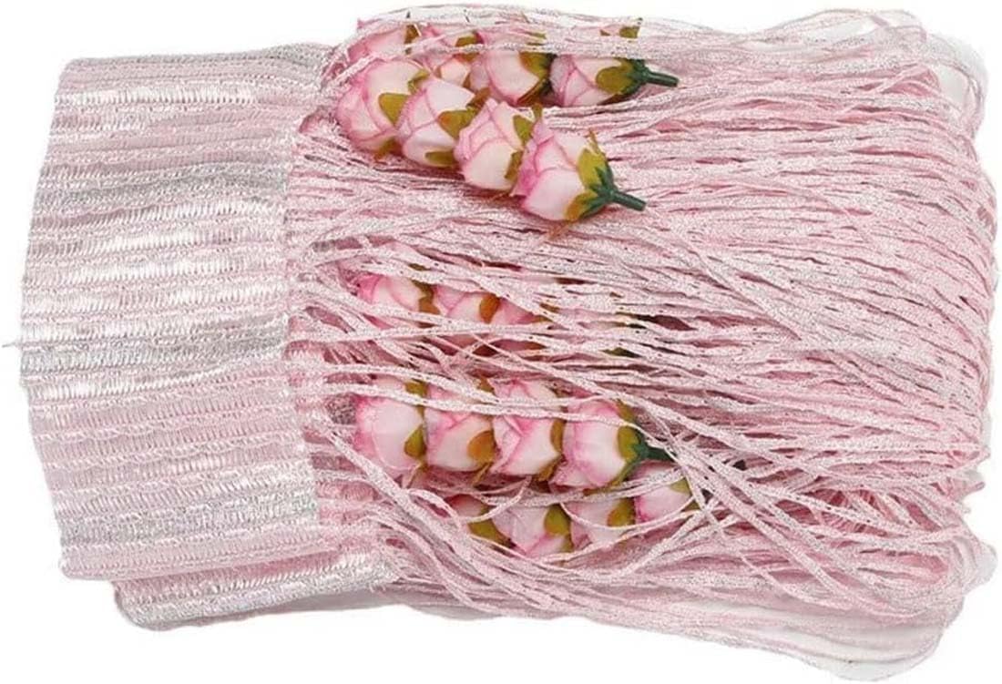 Rose Thread Door Curtain with Beads Orange 118x118in