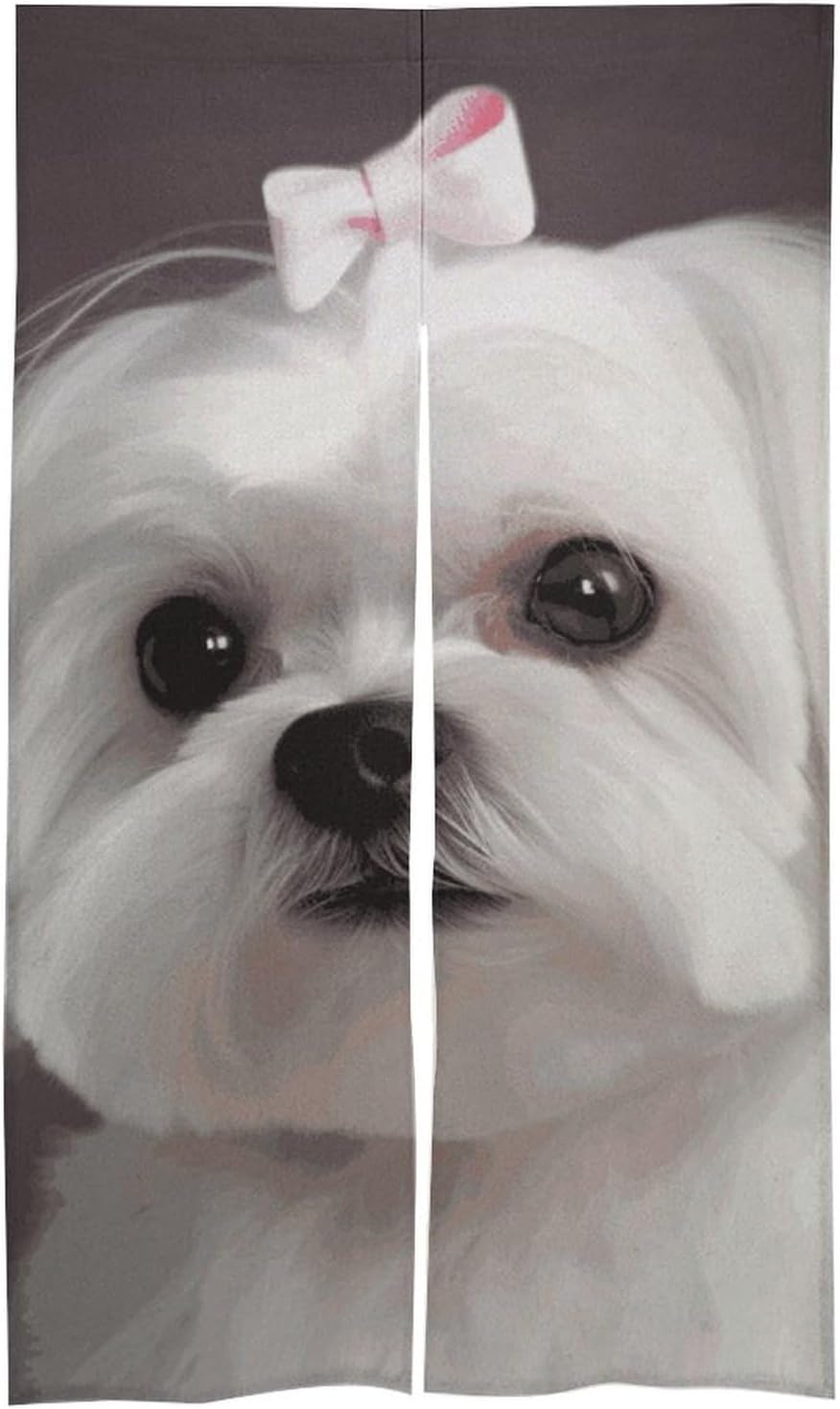 Lovely Maltese Dog Door Curtain Panel 17x57 Inch