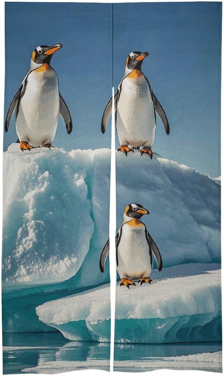 Penguins On Iceberg Door Curtain 57x17 Inches