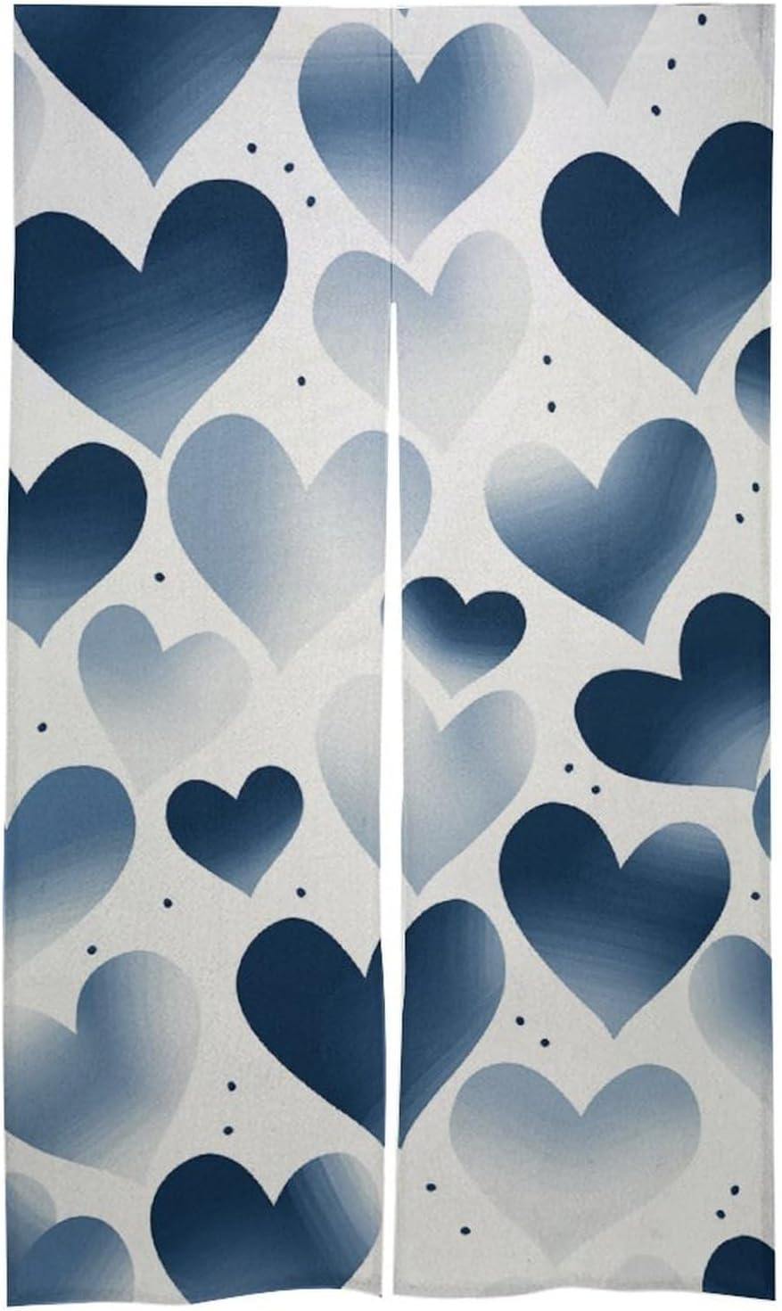 Navy Heart Door Curtain Panel 17x57 Inch Privacy Divider